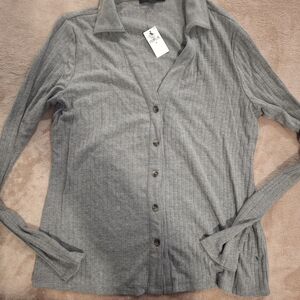 Banana Republic Charcoal Knit Cardigan